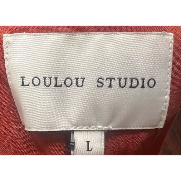 Loulou Studio Copan Cut-Out Midi Dress in Brick NWT Size Large - Picture 3 of 4